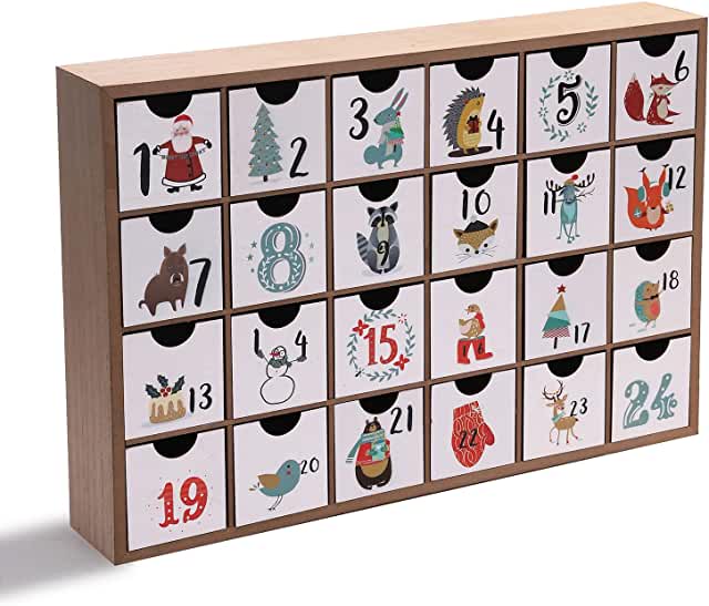 DN DECONATION Advent Calendar for Kids, Christmas Calendar 2022, Wooden Countdown with 24 Drawers, Reusable Advent Calendar for Families as Good Gift to Create Precious Moments for Xmas Decor (34.99)