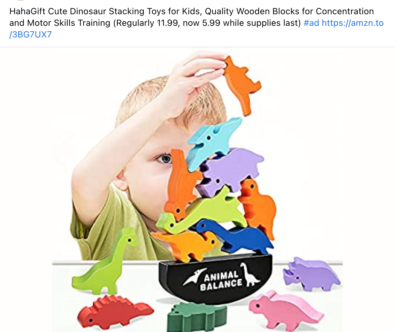 HahaGift Dinosaur Toys for Kids 3-5 Year Old Boys Gifts, Wooden Stacking Toddler Toys for 2 3 4 5 6 Year Old Boys Toys, Montessori Learning Toys Age 2-6 Year Old Boys Christmas & Birthday Gifts! 