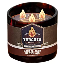Torched Products Barrel-Aged Brown Ale Growler Candle (Regularly 34.99, on sale 25.77 at Bass Pro Shop)