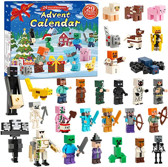 Miner Themed Advent Calendar 2022 Toys - 24 Days Countdown Calendar Building Kit Including 29 Characters Figures, Surprise Christmas Gifts for Kids and Fans (Regularly 47.99, on sale 45.59)
