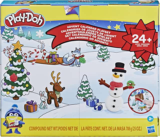 Play-Doh Advent Calendar Toy for Kids 3 Years and Up with Over 24 Surprise Accessories, Playmats, and 24 Cans, Assorted Colors, Non-Toxic (21.99)