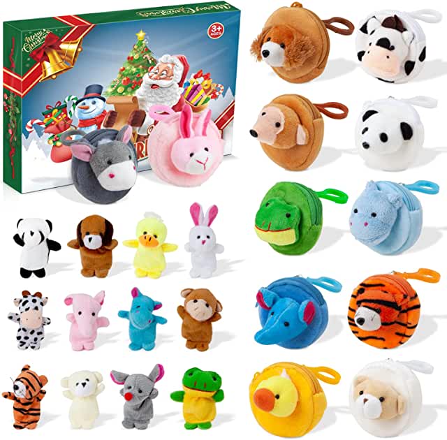 Advent Calendar 2022 Kids Stuffed Toys, 24 Days Animal Coin Purse & Finger Puppet Christmas Countdown Calendar (23.99, on sale 20.39)