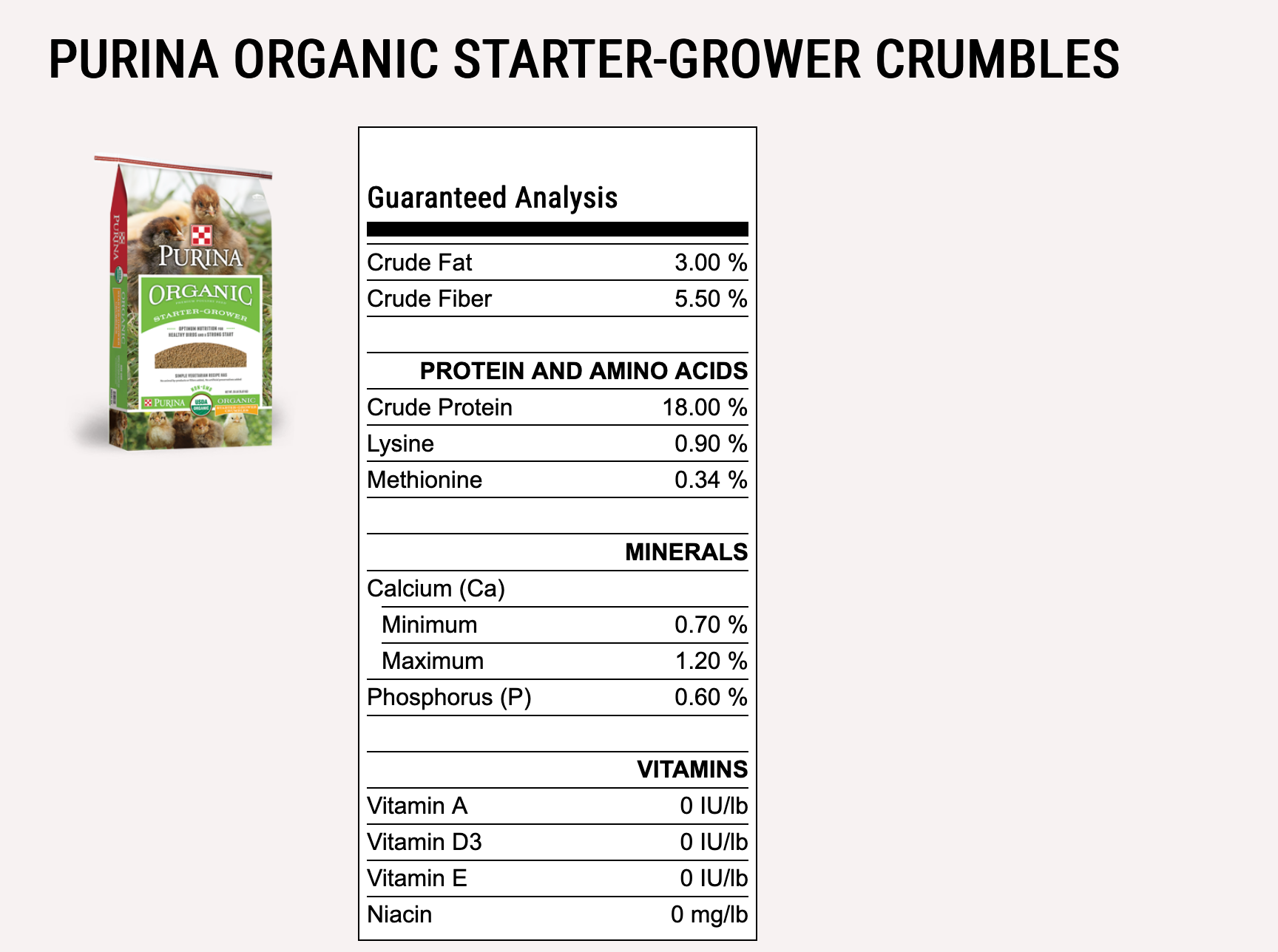 Purina Organic Starter-Grower Crumbles