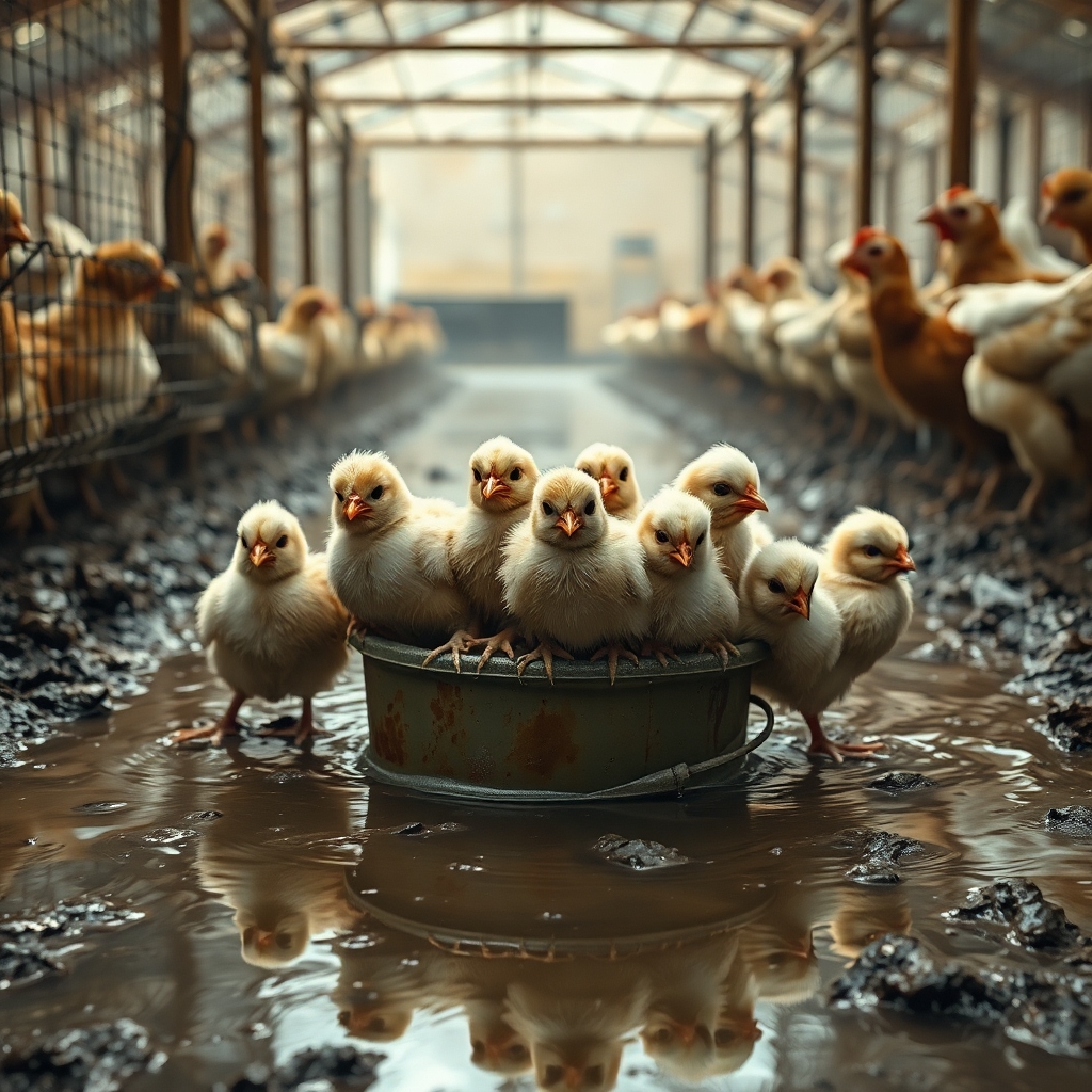 chicks in mud